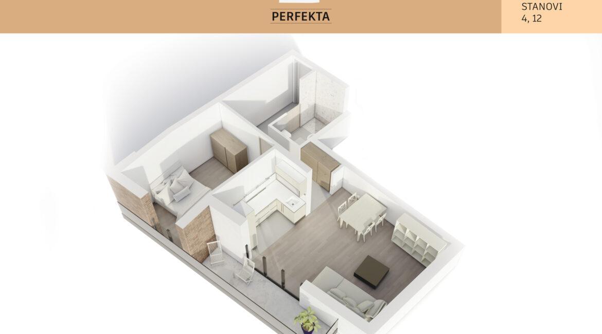 NOVOGRADNJA – Dvosoban stan površine 60m2+ parking mesto -Sremska Mitrovica