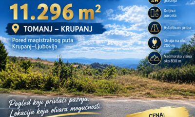 🌲 ZEMLJIŠTE NA PRODAJU – 11.296 m² | TOMANJ, KRUPANJ